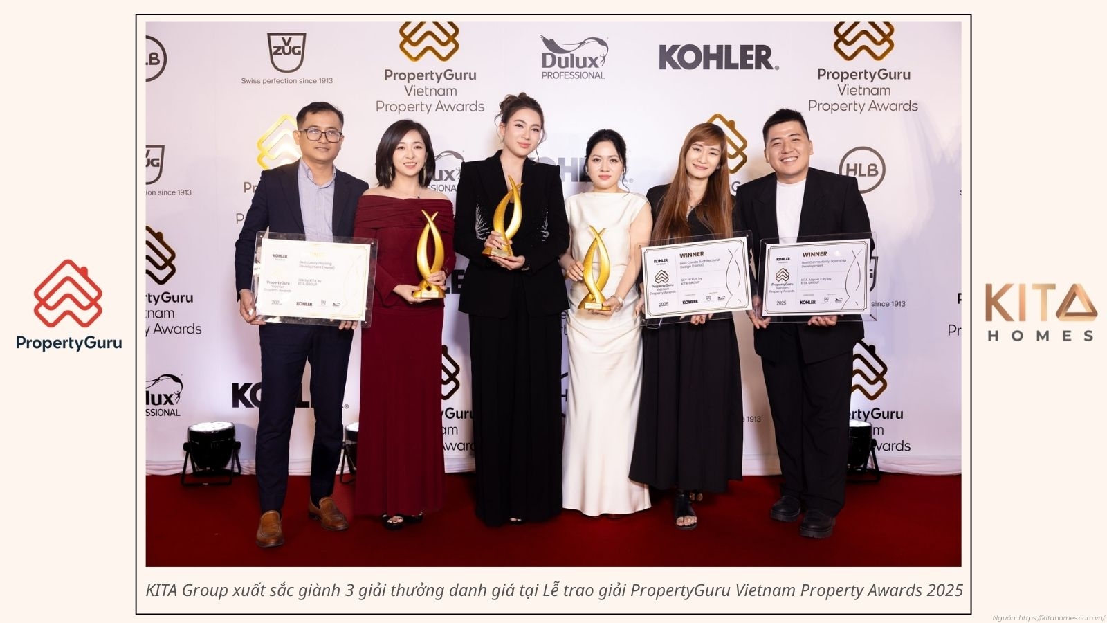 Cúp và chứng nhận giải thưởng danh giá khẳng định vị thế KITA Group