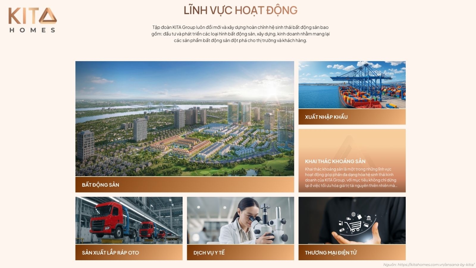 Hệ sinh thái đa ngành nghề vững mạnh của tập đoàn KITA Group