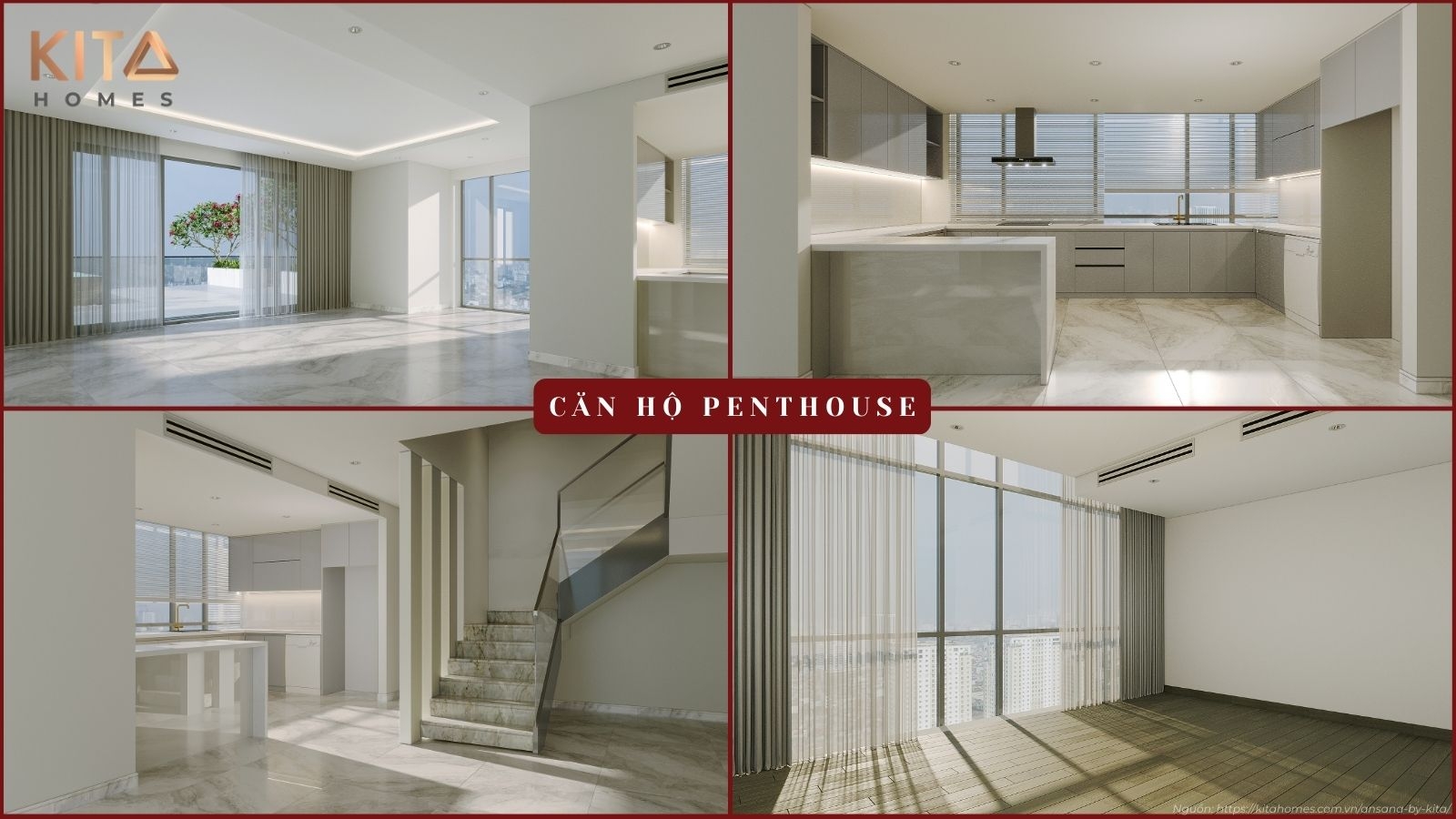 Nội thất xa hoa bậc nhất tại căn hộ mẫu Penthouse Ansana by Kita
