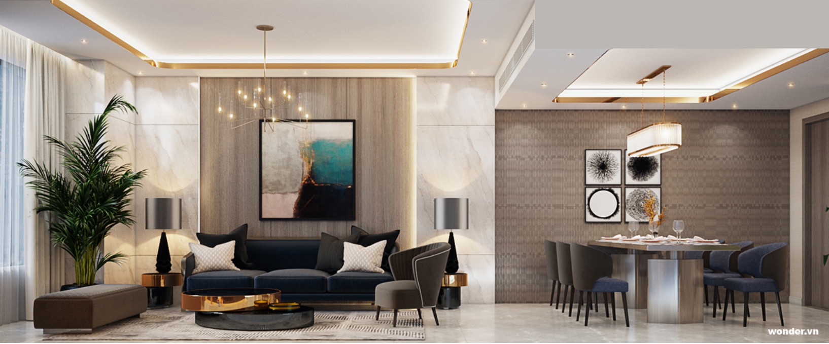 Ansana By Kita Hình ảnh nội thất phòng khách dự án căn hộ Ansana by Kita Võ Văn Kiệt