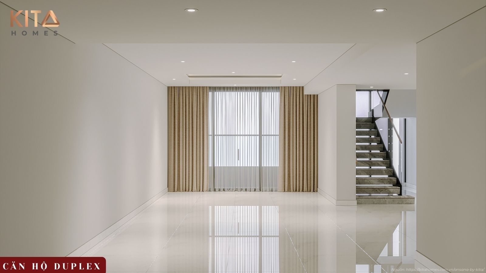 Phòng ngủ Master Duplex Ansana by Kita với view triệu đô