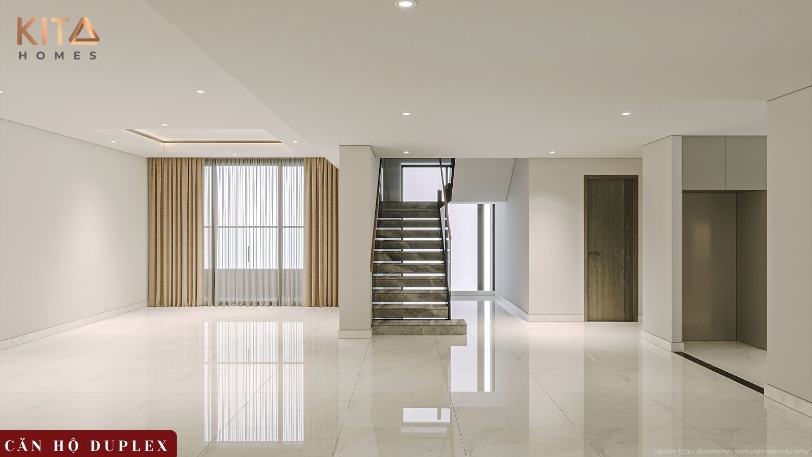 Góc thư giãn và đọc sách tại căn hộ Duplex thông tầng Ansana