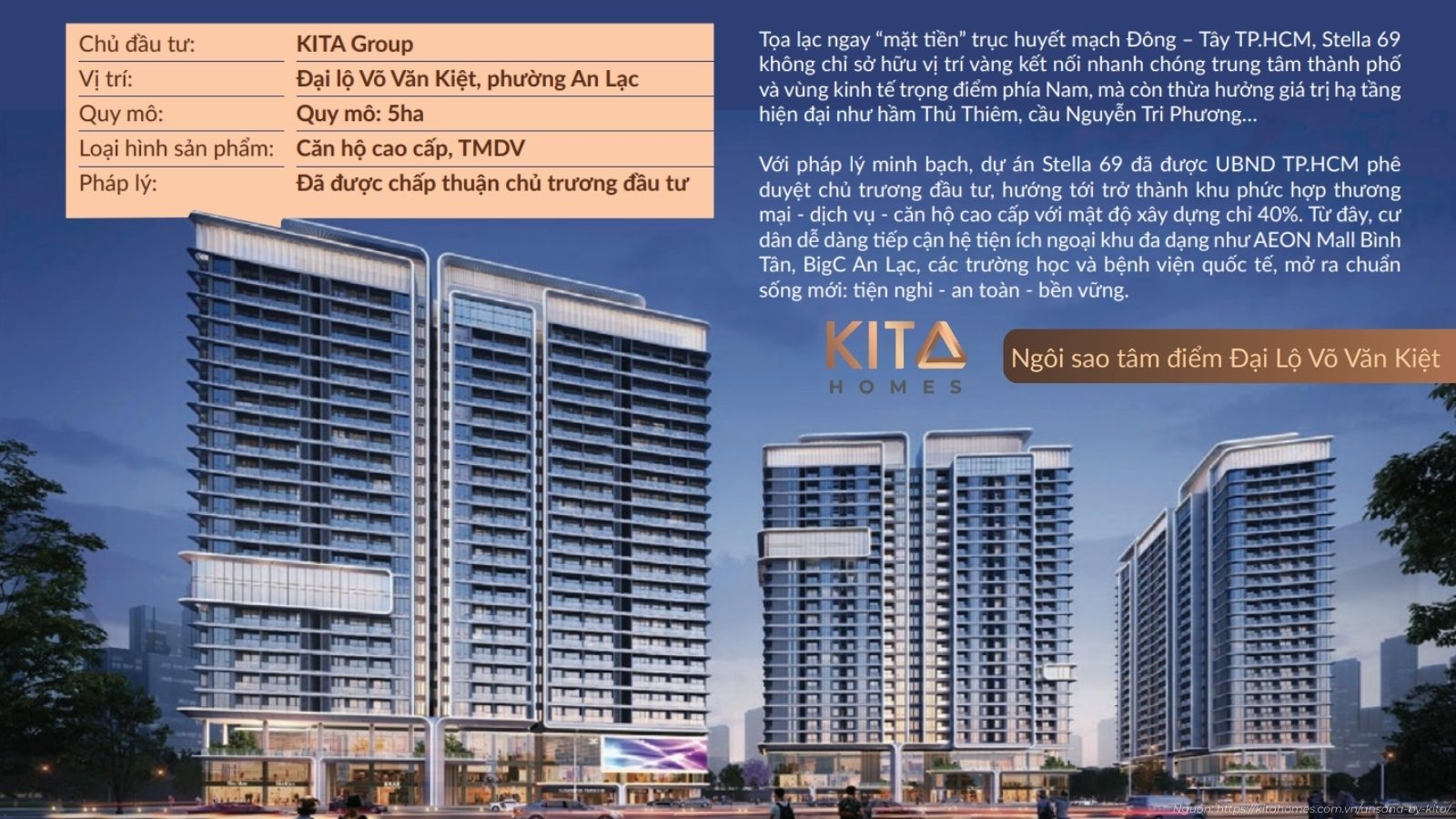 Infographic thông tin tổng quan quy mô và loại hình sản phẩm dự án Ansana by Kita