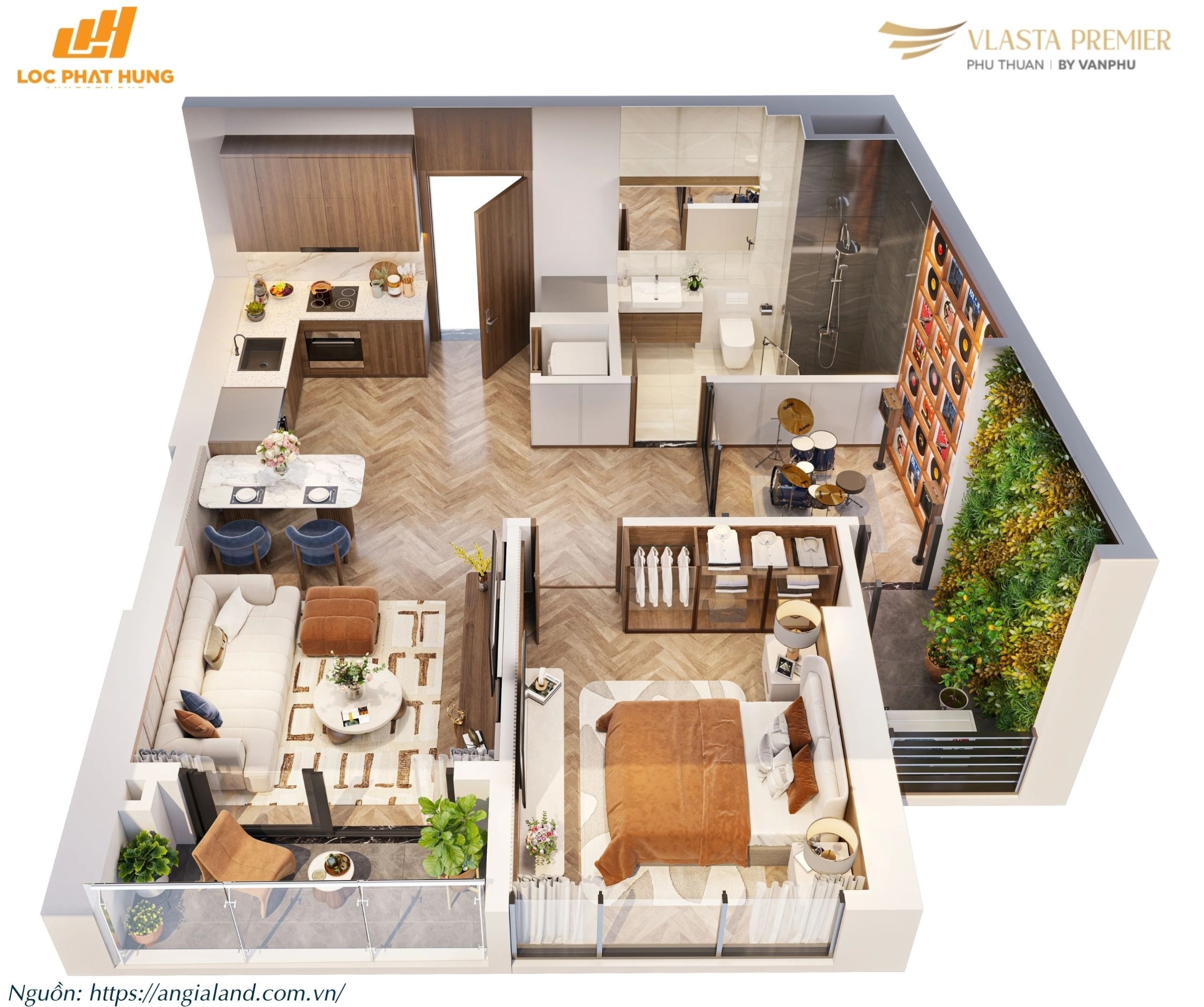 Thiết Kế Căn Hộ điển Hình Tháp A Dự án Vlasta Premier
