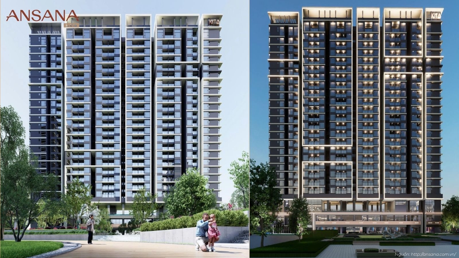 Phối cảnh tổng thể kiến trúc dự án căn hộ Ansana By Kita Bình Tân