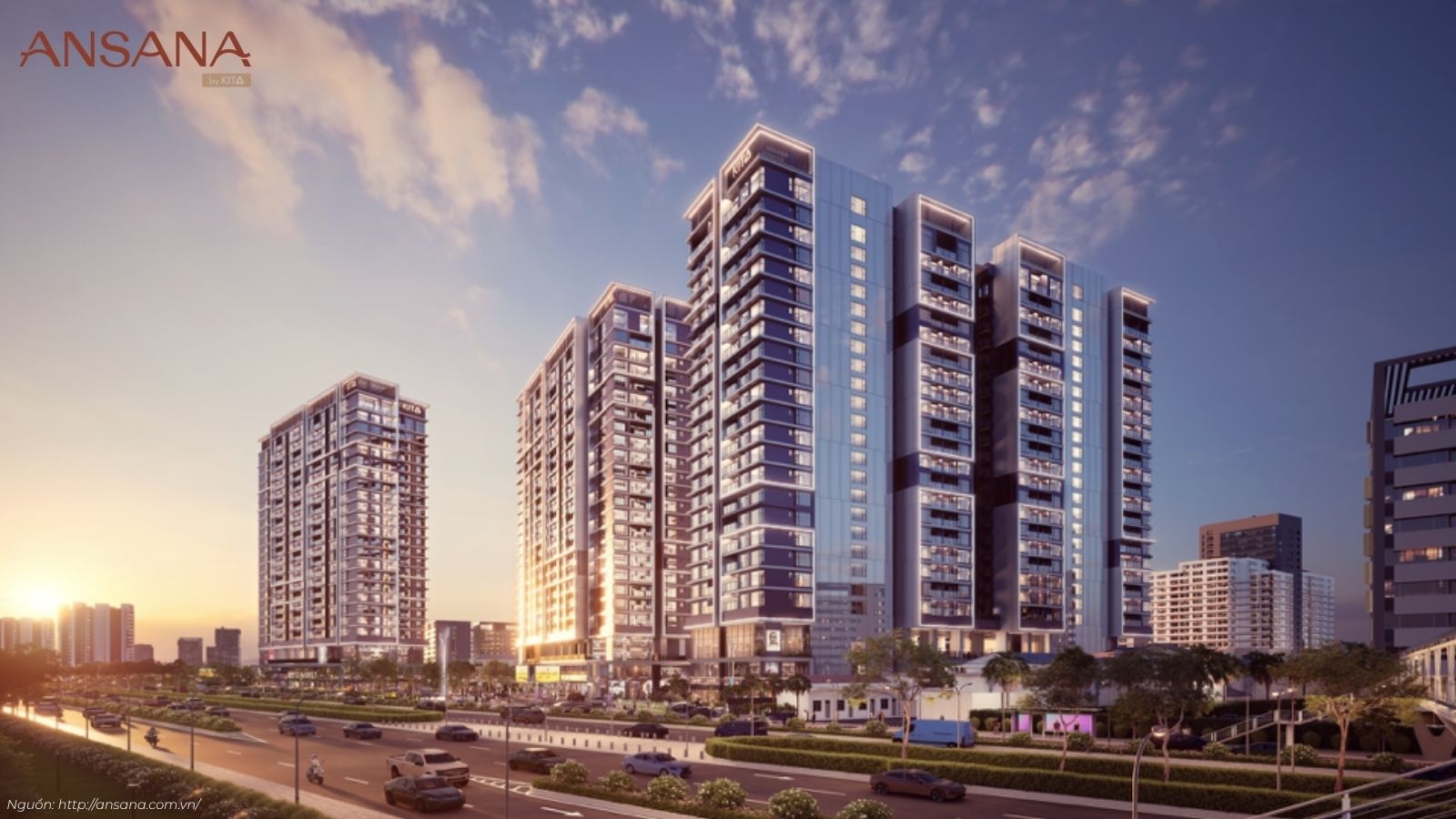 Phối cảnh tổng thể kiến trúc dự án căn hộ Ansana By Kita Bình Tân